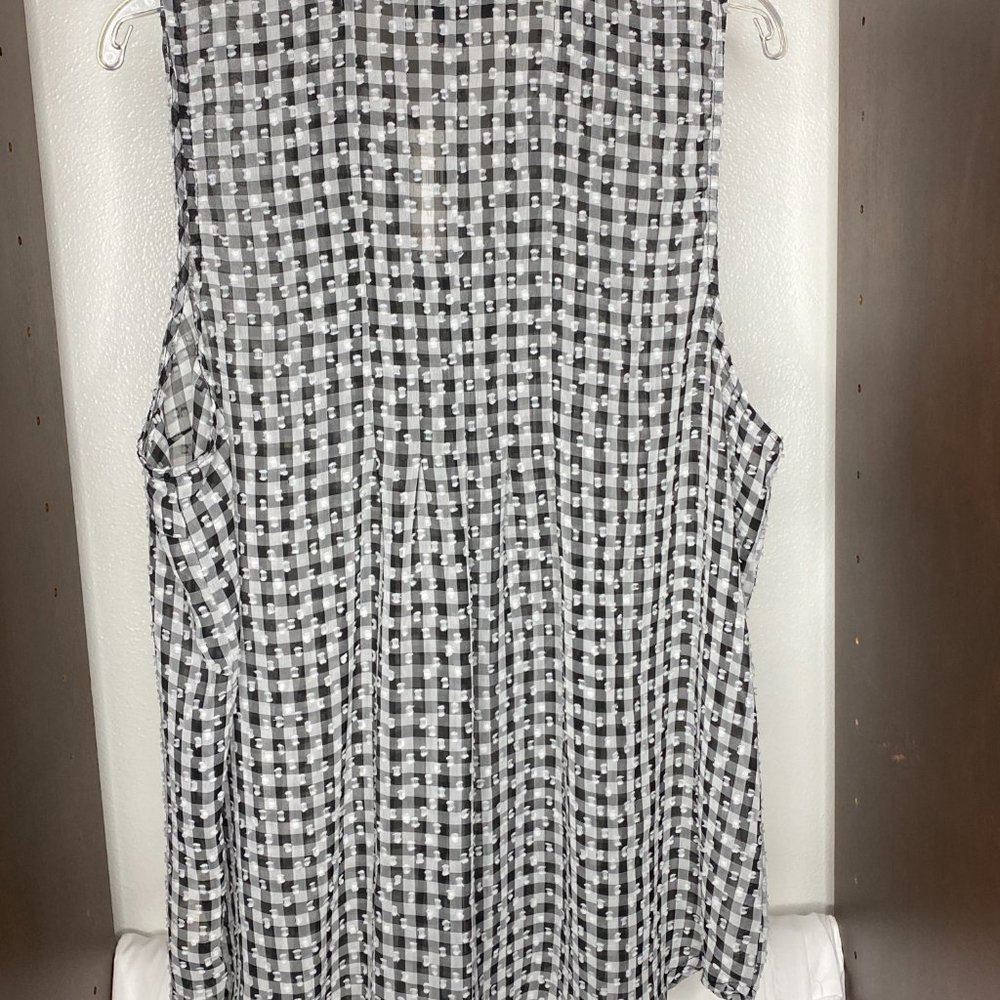 Anthropologie Maeve Gingham Black & White Checked Button up Top NWT - Picture 8 of 11